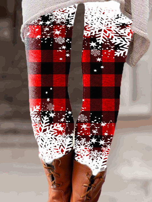Womens Christmas Snowflack Leggings