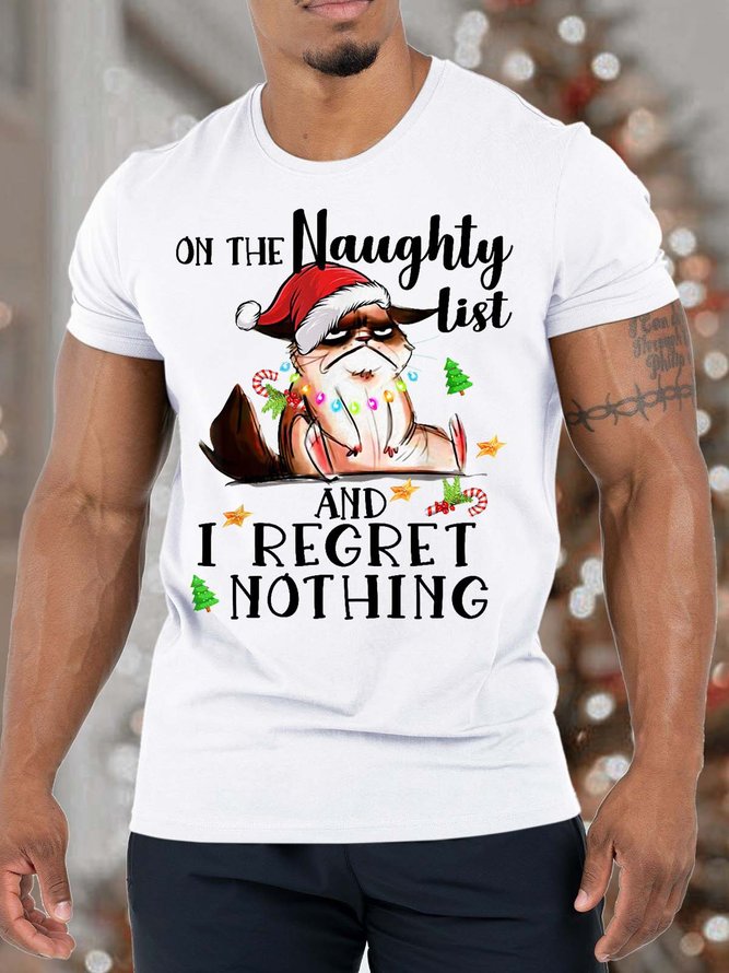 Men’s On The Naughty List And I Regret Nothing Casual Fit T-Shirt