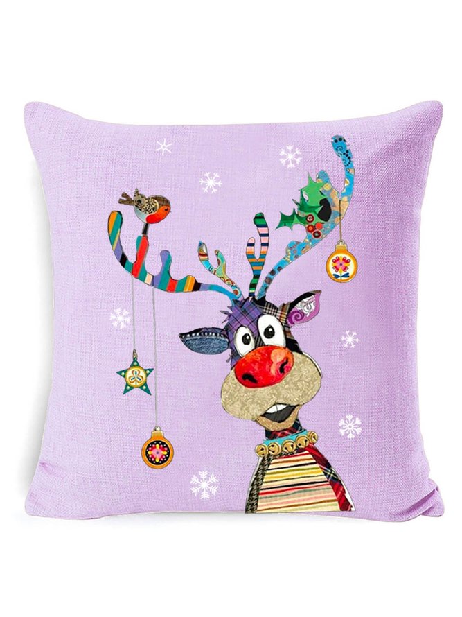 18*18 Christmas Reindeer Backrest Cushion Pillow Covers Decorations For Home