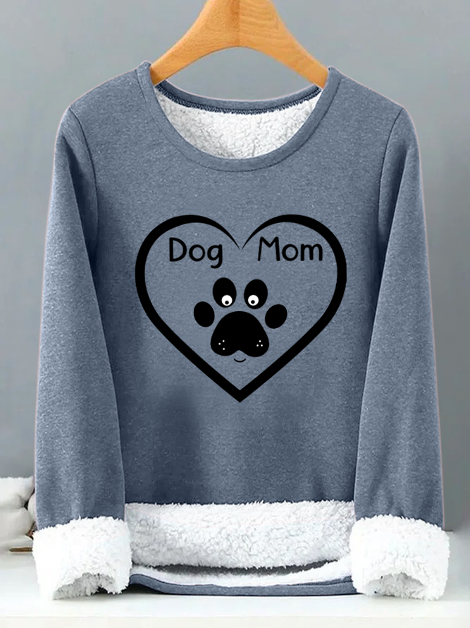Lilicloth X Paula Dog Mom Heart Womens Warmth Fleece Sweatshirt