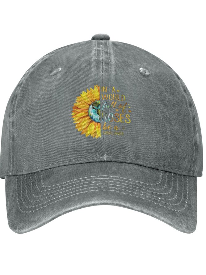 In A World Full Of Roses Plant Graphic Adjustable Hat