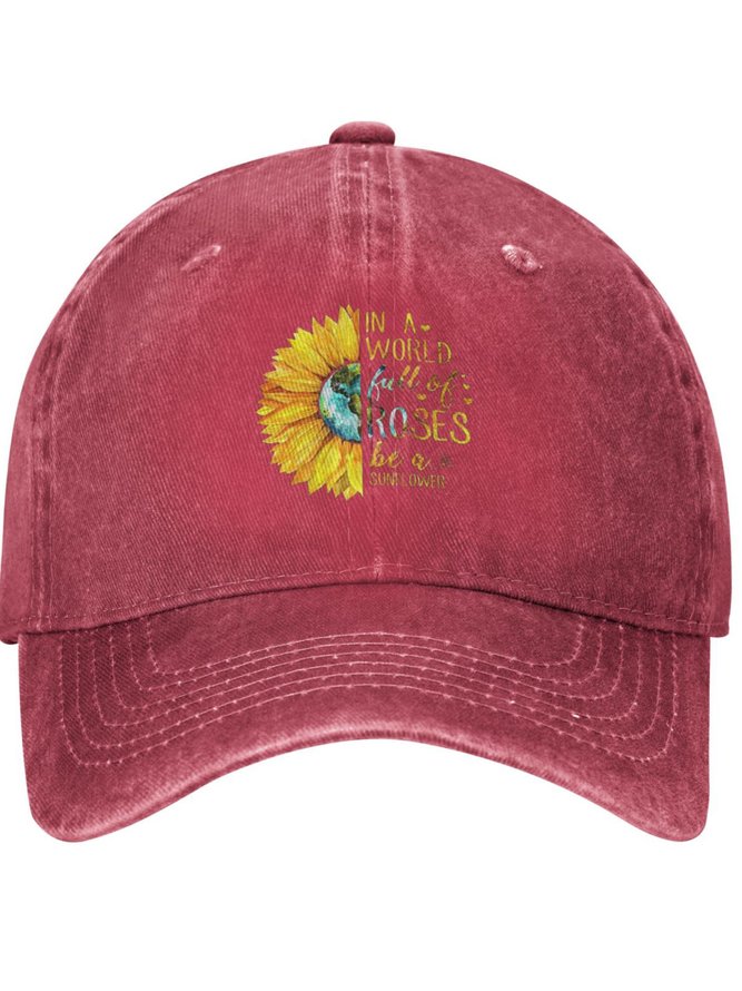 In A World Full Of Roses Plant Graphic Adjustable Hat