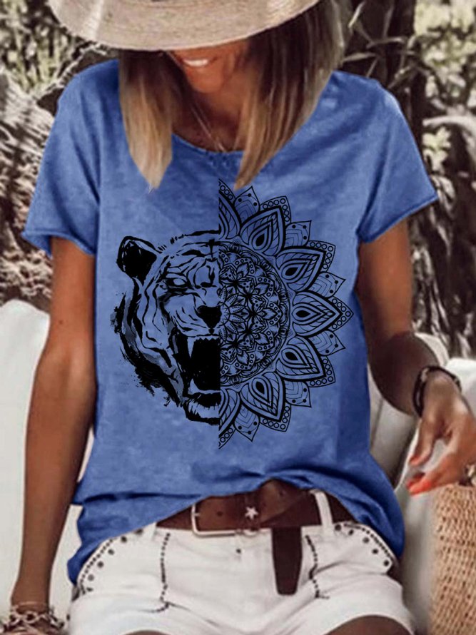 Lilicloth X Vithya Tiger And Floral Womens T-Shirt