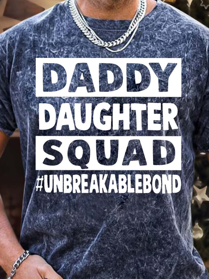 Men’s Daddy Daughter Squad Unbreakablebond Crew Neck Text Letters Casual T-Shirt