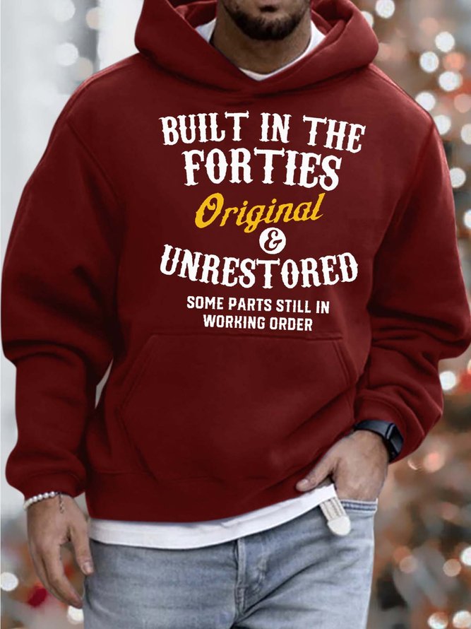 Men's Printed Loose Casual Hoodie Sweatshirt With Forties