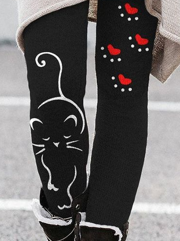 Women's Love Cat Simple Cat Regular Fit Leggings