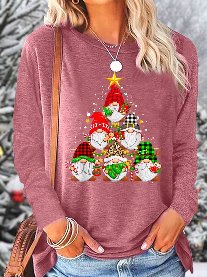 Women's Christmas Gnome Tree Casual Top
