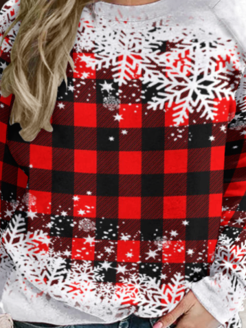 Women's Christmas Snowflakes Casual Sweatshirt
