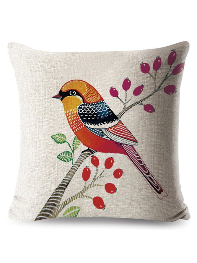 18*18 Outdoor Animal Decorative Throw Pillowcase Spring Cushion Cotton Linen Home Couch Sofa Decor