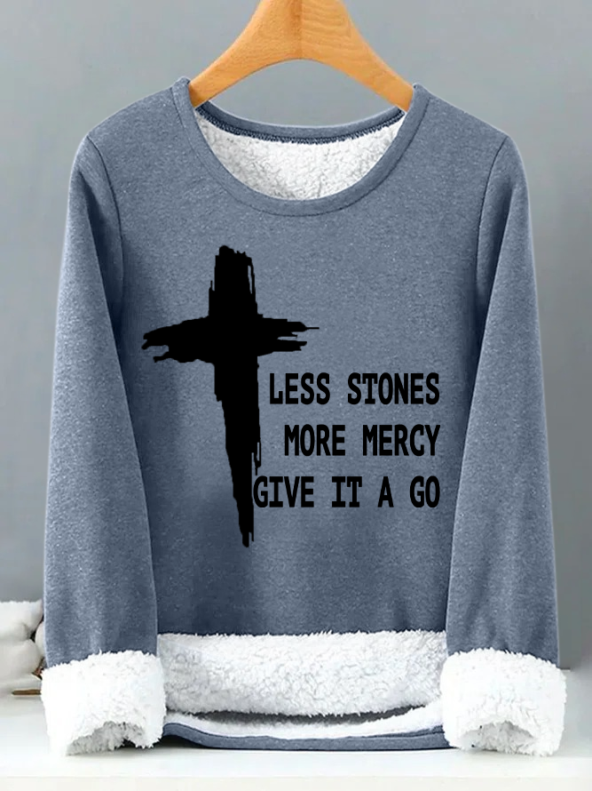 Lilicloth X Herbert Less Stones More Mercy Give It A Go Womens Warmth Fleece Sweatshirt