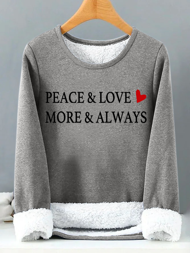 Lilicloth X JI Peace And Love More And Always Womens Warmth Fleece Sweatshirt
