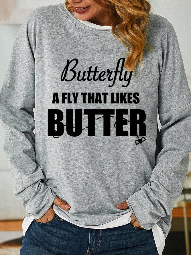 Lilicloth X Lisa Butterfly A Fly That Likes Butter Womens Sweatshirt