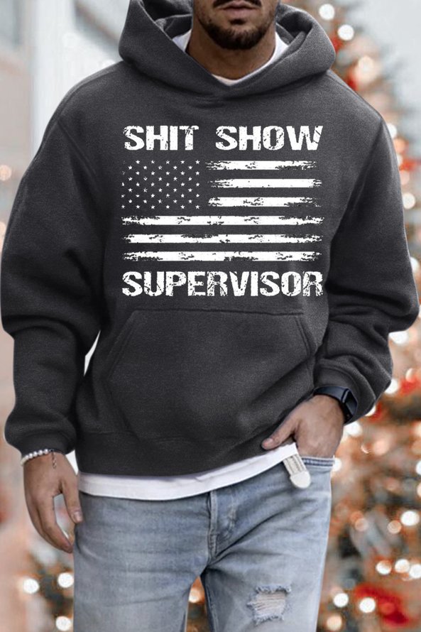 Men’s Shit Show Supervisor Casual Hoodie Sweatshirt