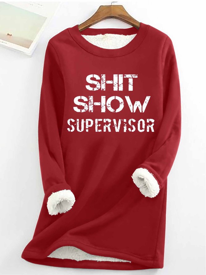 Women's Funny Word Crew Neck Simple Sweatshirt