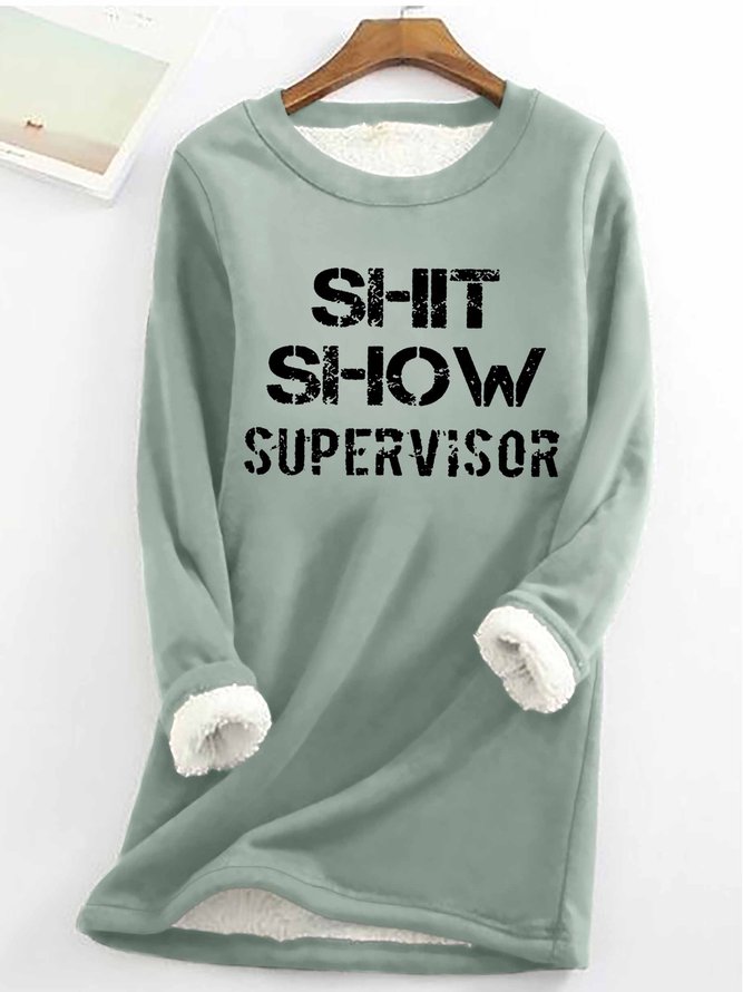 Women's Funny Word Crew Neck Simple Sweatshirt