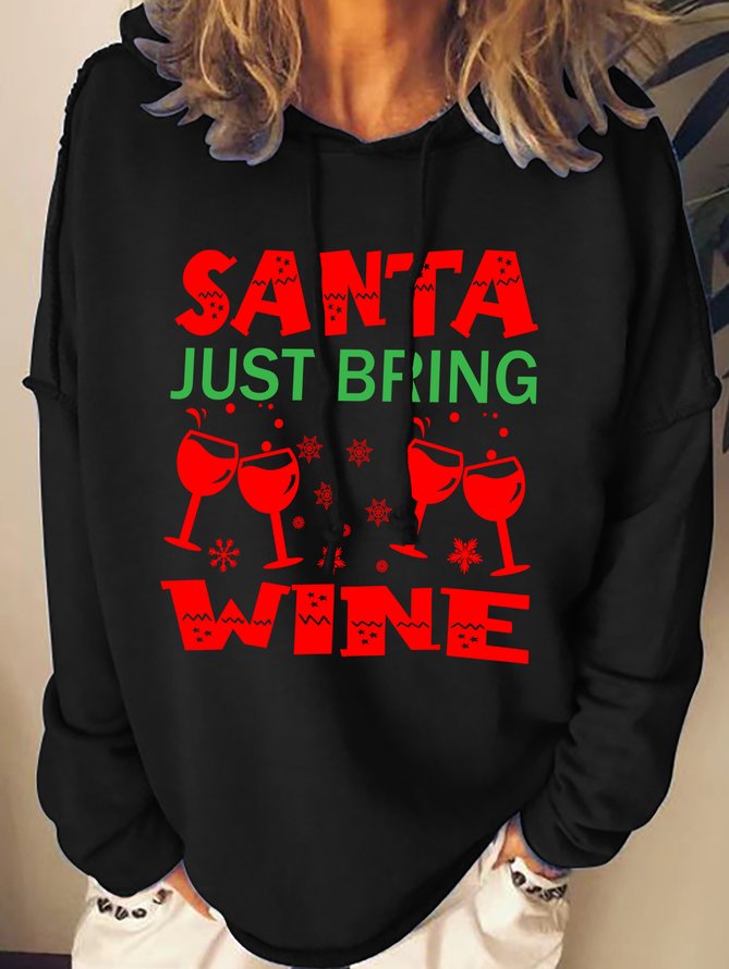 Lilicloth X Jessanjony Santa Just Bring Wine Womens Hoodie