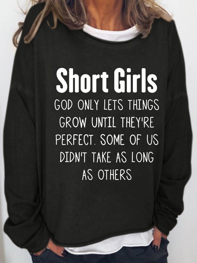 Women's Short People God Crew Neck Casual Sweatshirt