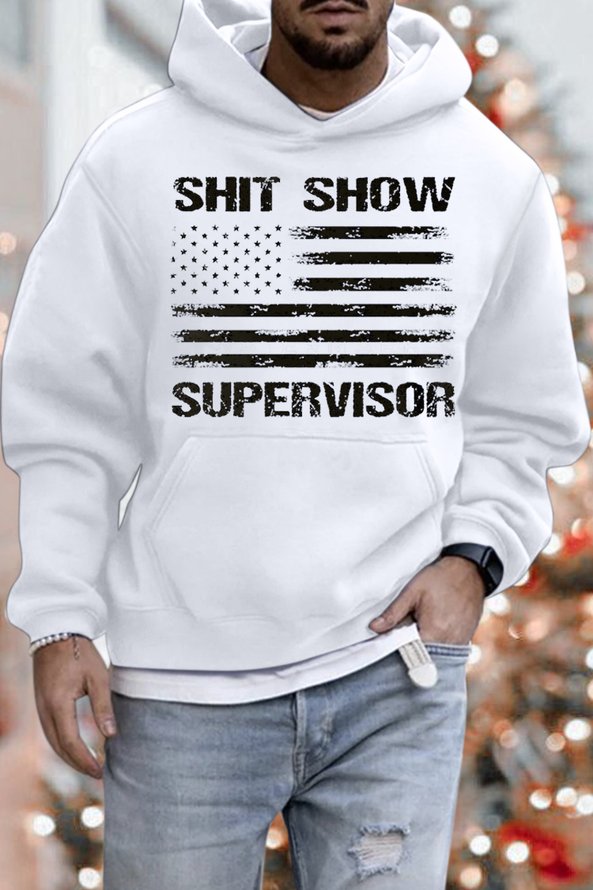 Men’s Shit Show Supervisor Casual Hoodie Sweatshirt