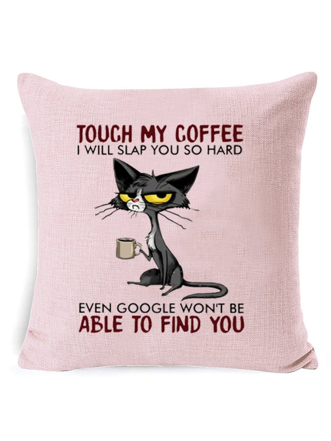 20*20 Funny What Day Is Today Who Cares Im Retired Black Cat Backrest Cushion Pillow Covers Decorations For Home