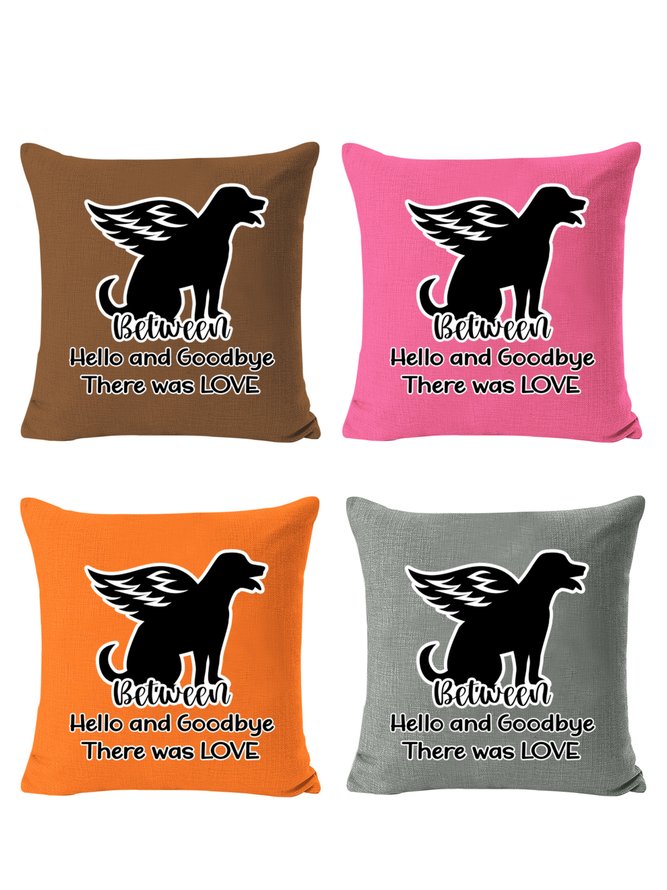 20*20 Set of 4 Lilicloth X Paula Dog Memorial Between Hello And Goodbye There Was LoveBackrest Cushion Pillow Covers, Decorations For Home