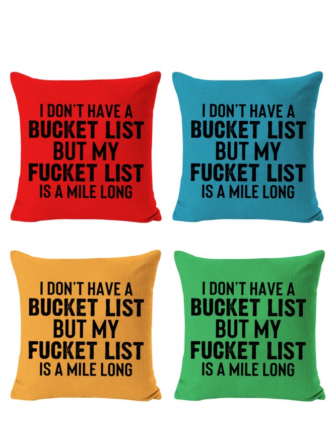 18*18 Set of 4 Funny Letter Backrest Cushion Pillow Covers, Decorations For Home