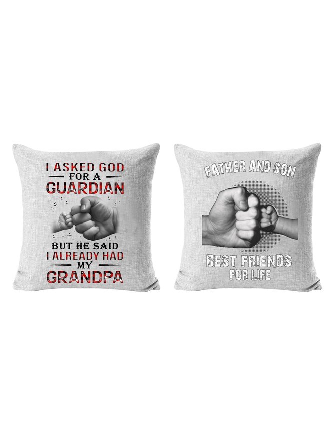 20*20 Father And Son Best Friends For LifeBackrest Cushion Pillow Covers Decorations For Home
