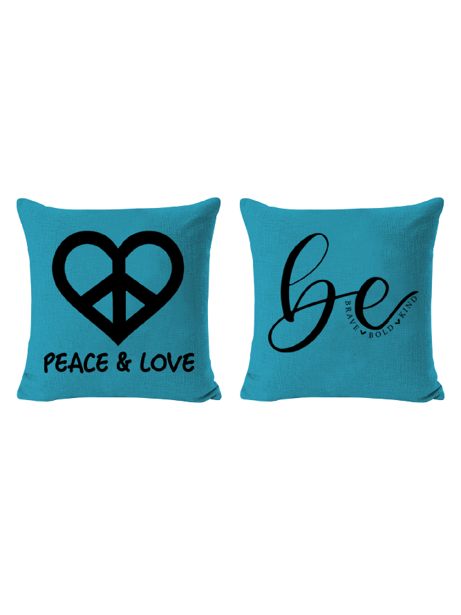 20*20 Set of 2 Lilicloth X JI Kindness Quote Be Brave Be Bold Be Kind Backrest Cushion Pillow Covers, Decorations For Home