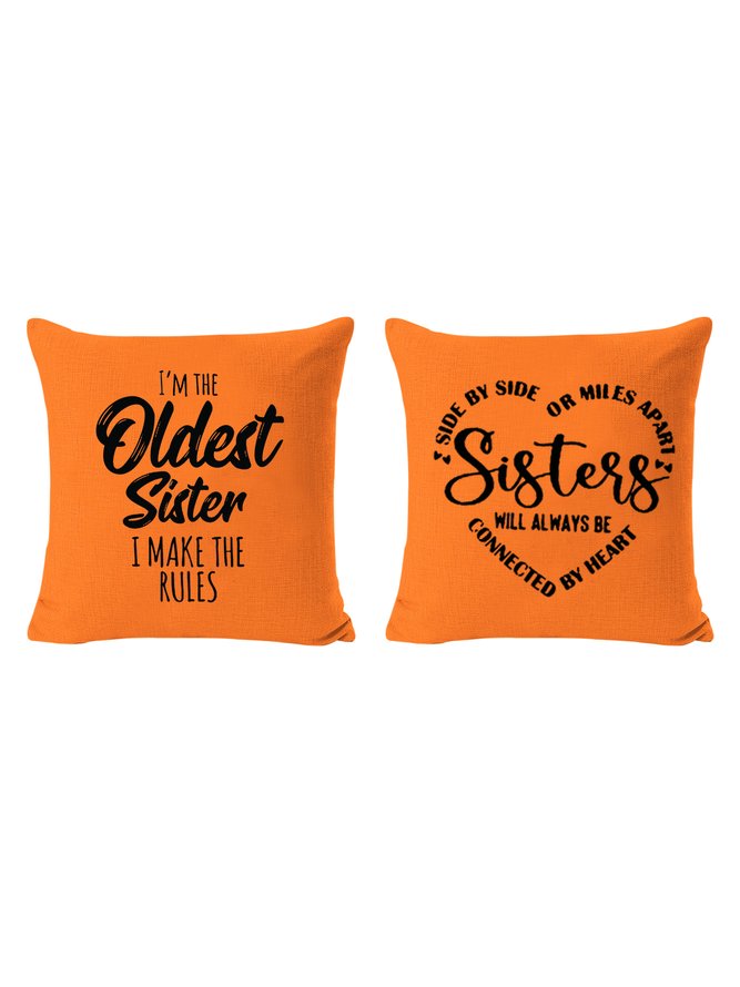 20*20 Sister Gift Middle Sister Funny Backrest Cushion Pillow Covers Decorations For Home