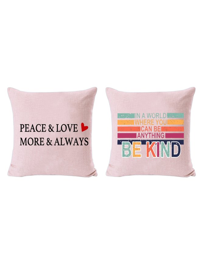 20*20 Set of 2 In A World Where You Can Be Anything Be Kind Backrest Cushion Pillow Covers, Decorations For Home