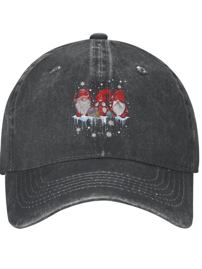 Three Chirsmas Santas Festival Graphic Adjustable Hat