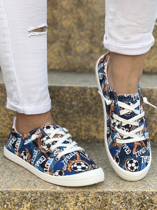 The World Cup Football Printed Plus Size Casual Shoes