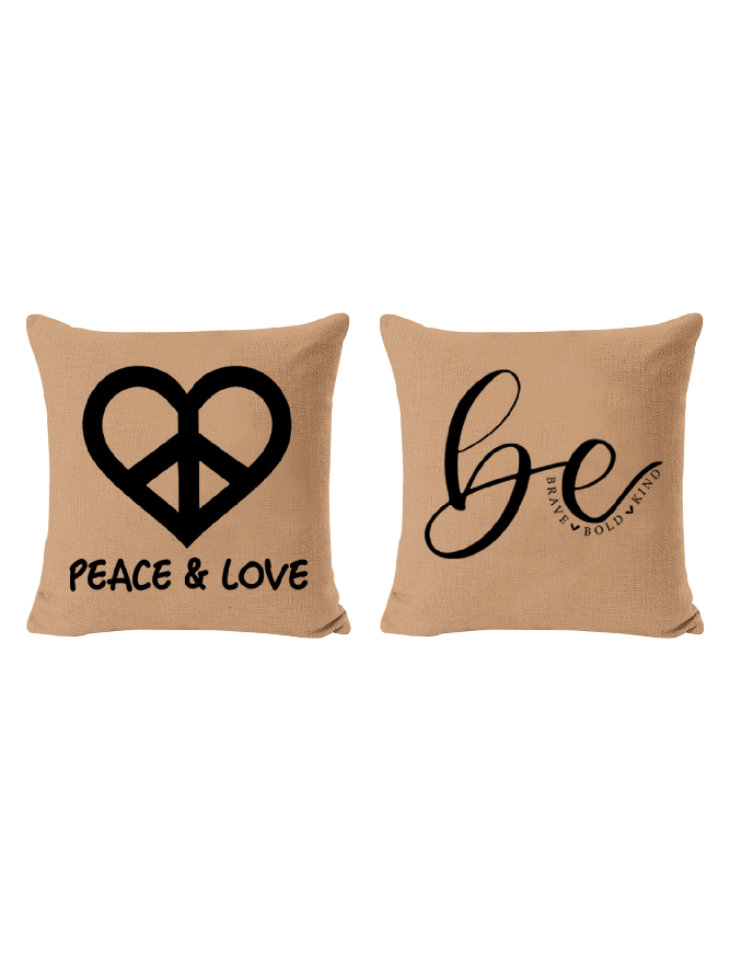 20*20 Set of 2 Lilicloth X JI Kindness Quote Be Brave Be Bold Be Kind Backrest Cushion Pillow Covers, Decorations For Home