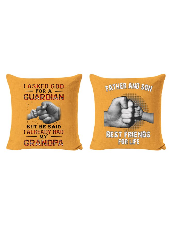 20*20 Father And Son Best Friends For LifeBackrest Cushion Pillow Covers Decorations For Home