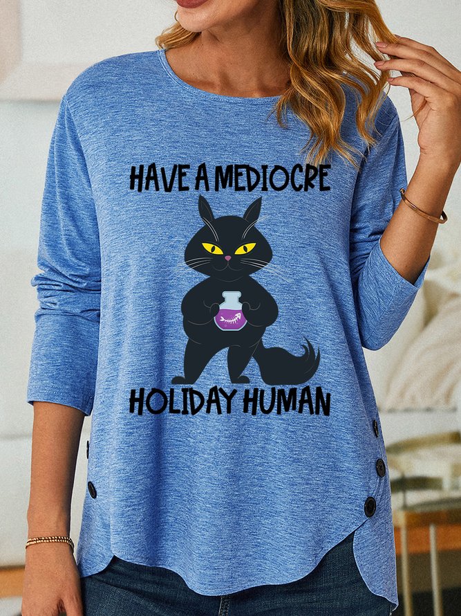 Lilicloth X Manikvskhan Have A Mediocre Holiday Human Womens Long Sleeve T-Shirt