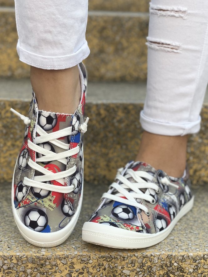 The World Cup Soccer Printed Plus Size Casual Shoes