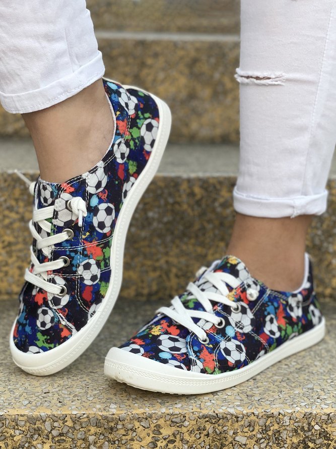 The World Cup Soccer Printed Plus Size Casual Shoes