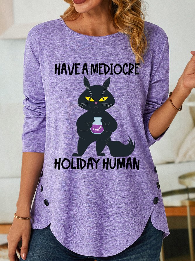 Lilicloth X Manikvskhan Have A Mediocre Holiday Human Womens Long Sleeve T-Shirt