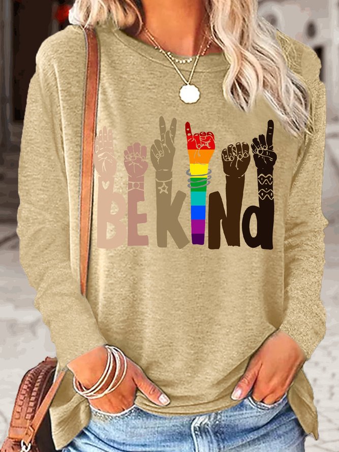 Womens Be Kind Print Casual Top