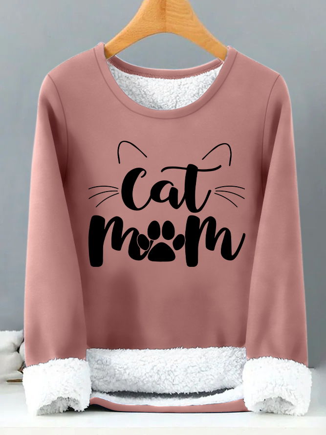 Lilicloth X Manikvskhan Cat Mom Womens Warmth Fleece Sweatshirt