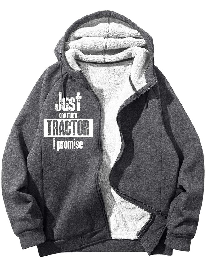 Men’s Just One More Tractor I Promise Casual Loose Text Letters Sweatshirt
