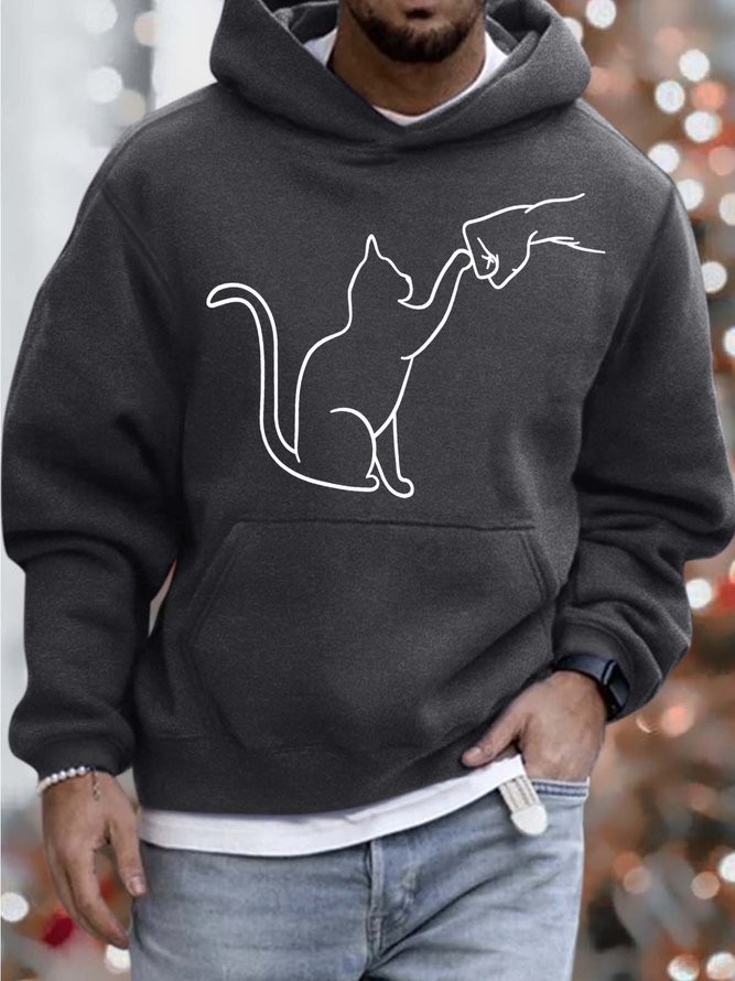 Men’s Cat And People Animal Casual Animal Sweatshirt
