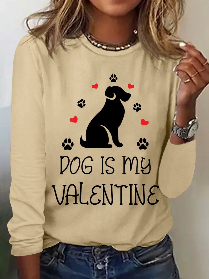 Lilicloth X Manikvskhan Dog Is My Valentine Womens Long Sleeve T-Shirt