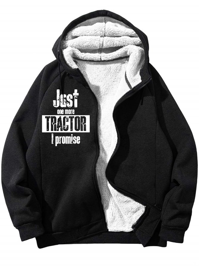 Men’s Just One More Tractor I Promise Casual Loose Text Letters Sweatshirt