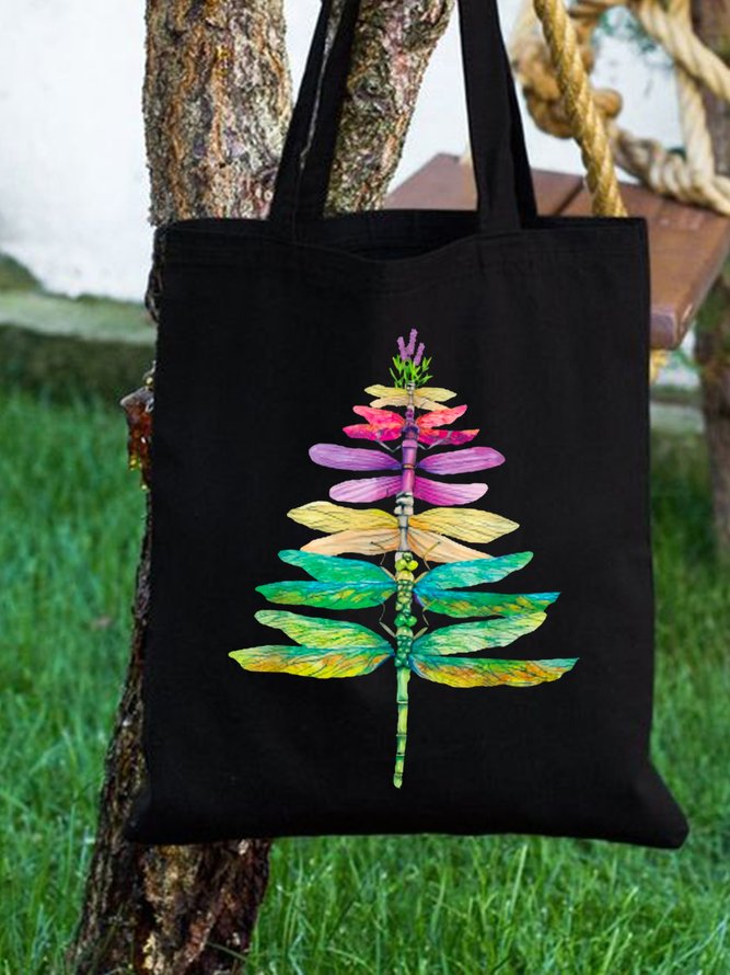 Different Colors of Dragonfly Animal Graphic Casual Shopping Tote Bag