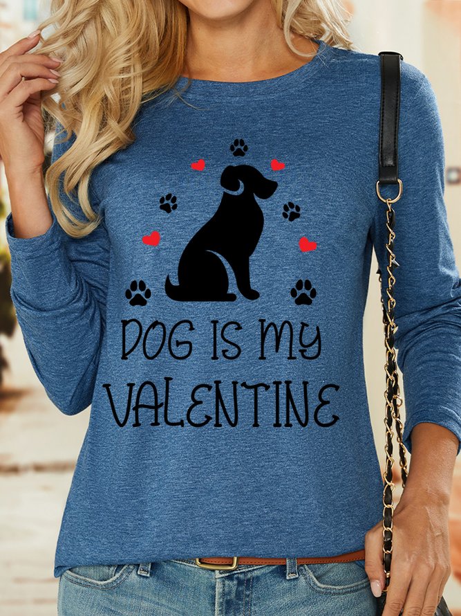 Lilicloth X Manikvskhan Dog Is My Valentine Womens Long Sleeve T-Shirt