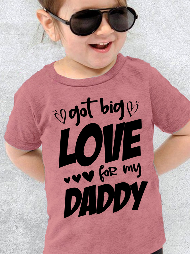 Lilicloth X Jessanjony Kids Unisex Valentines Day Got Big Love For My Daddy T-Shirt