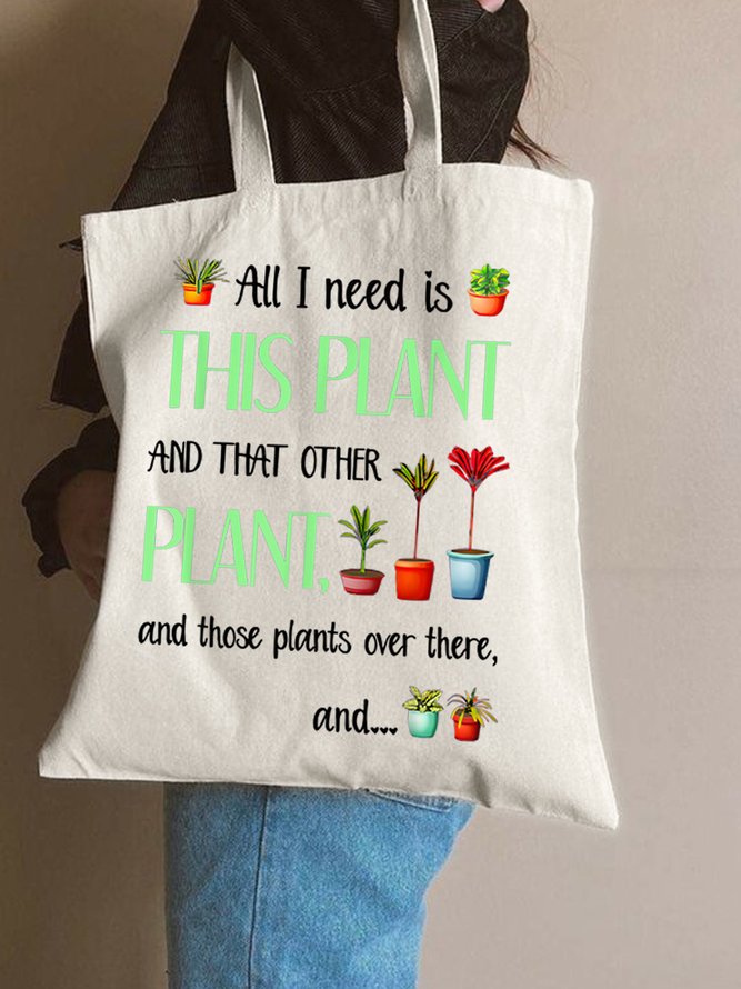 All I Need is This Plant Plant Graphic Casual Shopping Tote Bag
