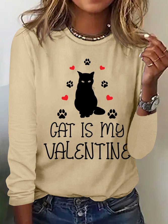 Lilicloth X Manikvskhan Cat Is My Valentine Womens Long Sleeve T-Shirt