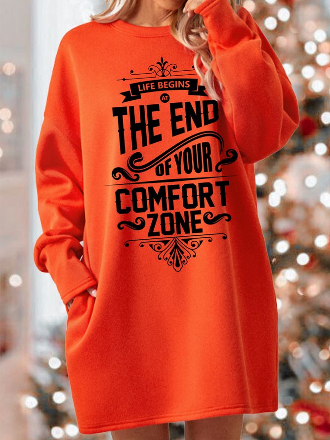 Lilicloth X Cadzart Life Begins At The End Of Your Comfort Zone Womens Sweatshirt Dress