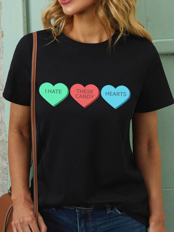 Lilicloth X Roxy I Hate These Candy Hearts Womens T-Shirt